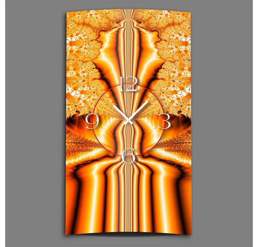 dixtime Wanduhr Psychedelic orange Designer Wanduhr modernes Wanduhren Design leise (Einzigartige 3D-Optik aus 4mm Alu-Dibond) von dixtime