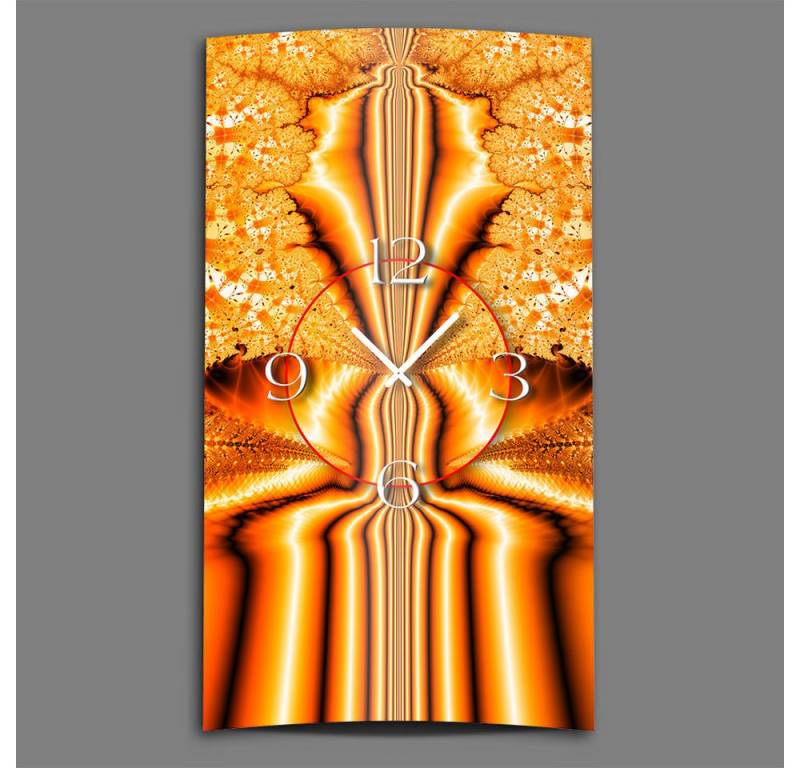 dixtime Wanduhr Psychedelic orange Designer Wanduhr (Einzigartige 3D-Optik aus 4mm Alu-Dibond) von dixtime