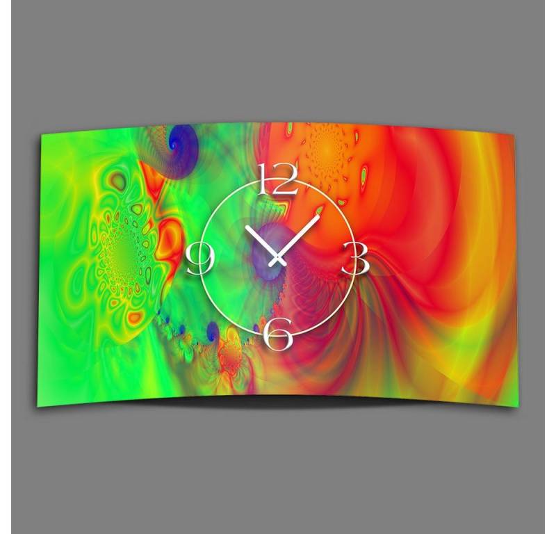 dixtime Wanduhr Psychodelic Farbverlauf Designer Wanduhr (Einzigartige 3D-Optik aus 4mm Alu-Dibond) von dixtime