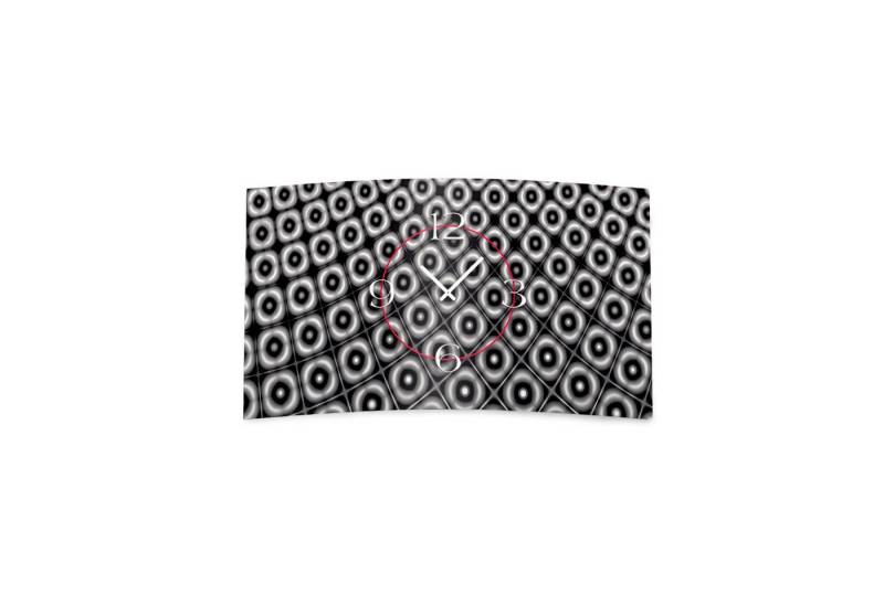 dixtime Wanduhr Retro Muster grau Designer Wanduhr (Einzigartige 3D-Optik aus 4mm Alu-Dibond) von dixtime