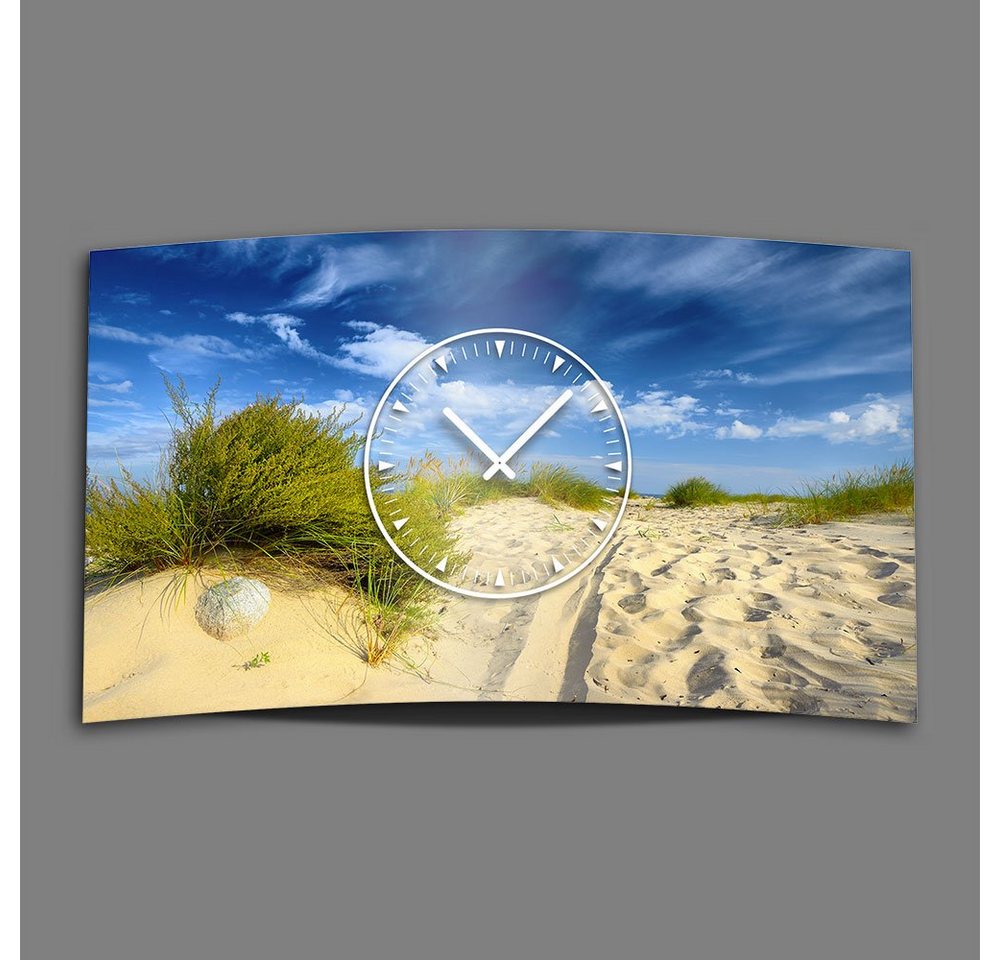 dixtime Wanduhr Strand Düne Natur Designer Wanduhr modernes Wanduhren Design leise (Einzigartige 3D-Optik aus 4mm Alu-Dibond) von dixtime