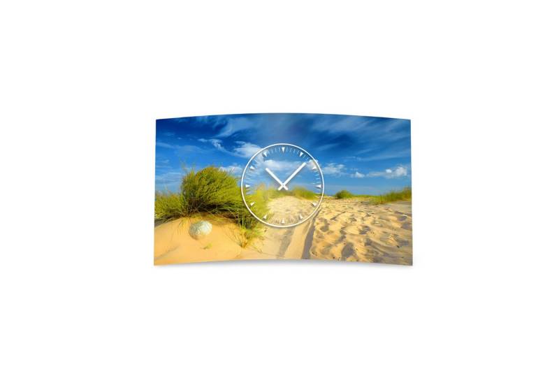 dixtime Wanduhr Strand Düne Natur Designer Wanduhr (Einzigartige 3D-Optik aus 4mm Alu-Dibond) von dixtime
