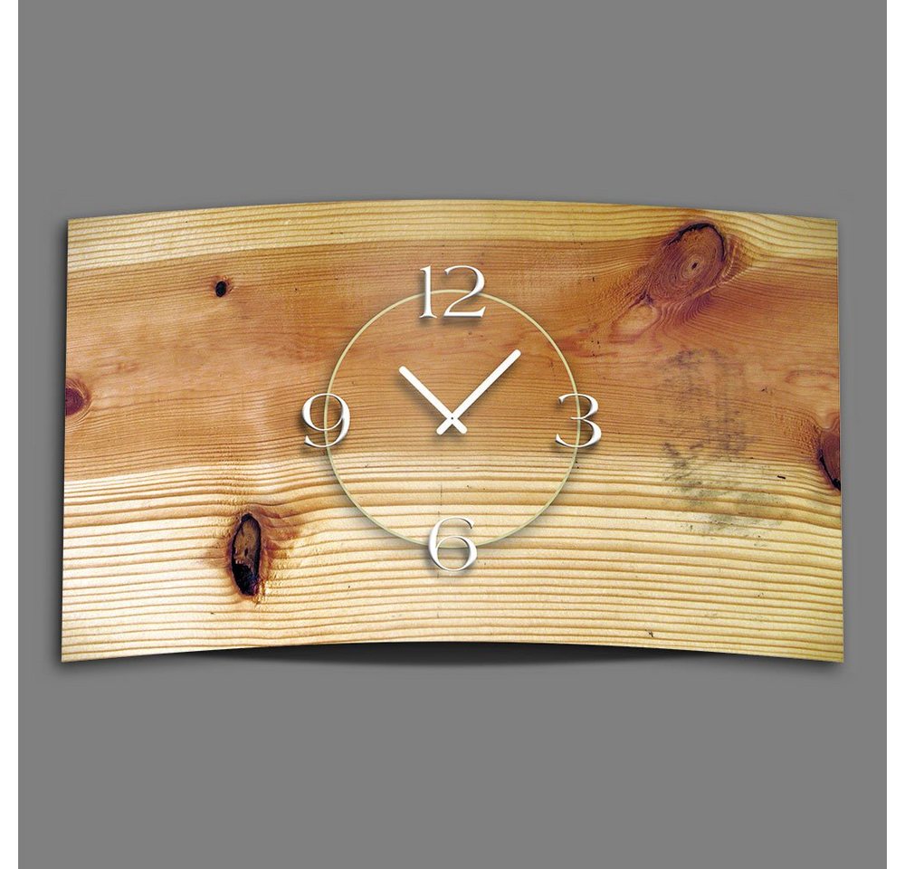 dixtime Wanduhr Vintage Holz Optik Designer Wanduhr (Einzigartige 3D-Optik aus 4mm Alu-Dibond) von dixtime