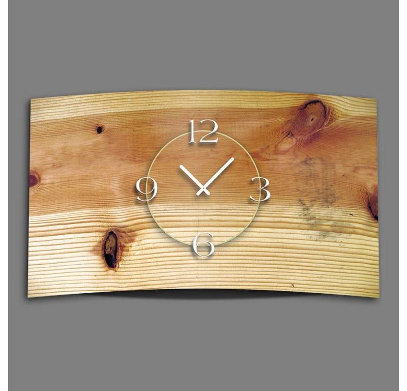 dixtime Wanduhr Vintage Holz Optik Designer Wanduhr (Einzigartige 3D-Optik aus 4mm Alu-Dibond) von dixtime