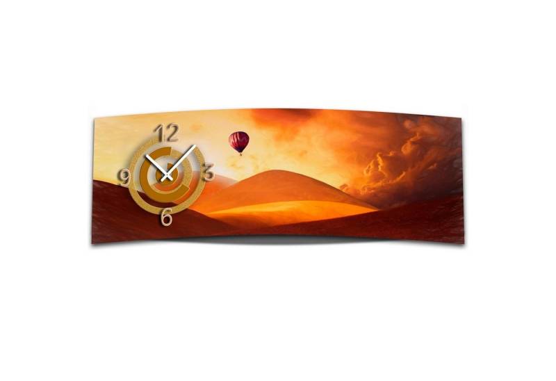 dixtime Wanduhr Wanduhr XXL 3D Optik Dixtime Ballon Wueste 30x90 cm (Einzigartige 3D-Optik aus 4mm Alu-Dibond) von dixtime
