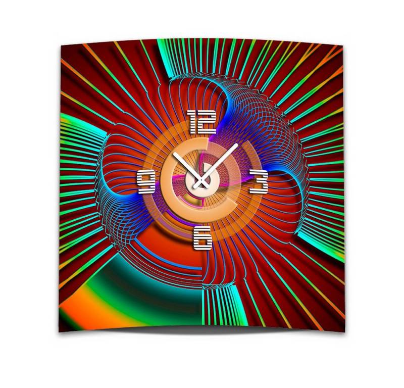 dixtime Wanduhr Wanduhr XXL 3D Optik Dixtime abstrakt 50x50 cm (Einzigartige 3D-Optik aus 4mm Alu-Dibond) von dixtime