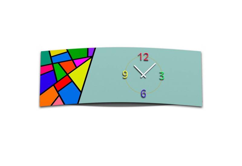 dixtime Wanduhr Wanduhr XXL 3D Optik Dixtime abstrakt Mosaik 30x90 cm leises Uhrwerk (Einzigartige 3D-Optik aus 4mm Alu-Dibond) von dixtime