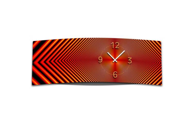 dixtime Wanduhr Wanduhr XXL 3D Optik Dixtime abstrakt rot 30x90 cm (Einzigartige 3D-Optik aus 4mm Alu-Dibond) von dixtime