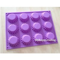 12-Eier-Törtchen-Schokoladenform, Flexible Silikon-Kuchenform, Kekse, Backformen, Epoxid-Pudding-Backwerkzeuge von diyhappyending
