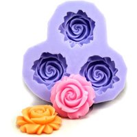 3-Fach Rose Blume Polymer Clay Mold Fondant Formen Schokoladenform Flexible Silikon Fimo Harz Backenwerkzeuge F0130 von diyhappyending