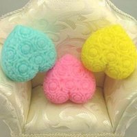 3-Rose Blume Herz Seifenform Flexible Silikon Backform Kuchenform Polymer Clay Harz Handwerk Backenwerkzeuge Badebombe von diyhappyending