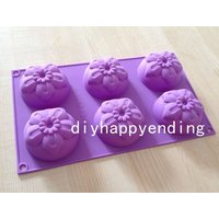 6-Fach Blütenblatt Blume Diy Kuchenform Flexible Silikon Seifenform Schokolade Cookie Backformen Pudding Gelee Backwerkzeug von diyhappyending