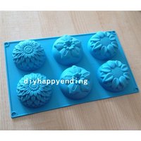 6-Fach Mix Blumen Sonnenblumen Kuchenform Flexible Silikon Seifenform Für Schokoladenkeks Backformen Pudding Gelee Backenwerkzeuge von diyhappyending