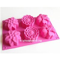 6 - Mix Blumen Diy Kuchenform Flexible Silikon Seifenform Schokolade Cookie Backformen Pudding Gelee Backenwerkzeug 6 - Mix Blumen Diy Kuchenform Flexible Silikon Seifenform Schokolade Cookie Backformen Pudding Gelee Backenwerkzeug von diyhappyending
