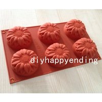 6 Mulden Sonnenblume Diy Kuchenform Flexible Silikonseifenform Schokolade Keks Backformen Pudding Gelee Backwerkzeug von diyhappyending
