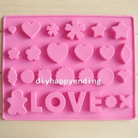 Liebe Blume Herz Kuchen Form Flexible Silikon Seife Für Schokolade Cookie Backformen Pudding Gelee Backwerkzeuge von diyhappyending