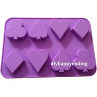 Poker-Kuchenform Flexible Silikon-Backform Für Keks Schokolade Cookie Backformen Epoxy Pudding Gelee Backen von diyhappyending