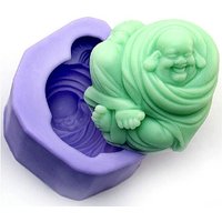 R1007 Lachender Buddha Seifenform Flexible Silikon Backform Kuchenform Polymer Clay Harz Handwerk Backenwerkzeuge Badebombe von diyhappyending