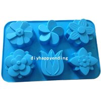 Tulpen Blumen-Kuchenform Flexible Silikon-Backform Für Keks-Schokoladen-Plätzchen Backformen Epoxy-Pudding-Gelee-Backen von diyhappyending