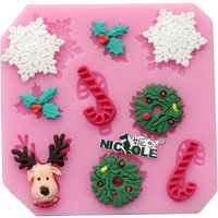 Weihnachtsbaum Schnee Hirsche Polymer Clay Mold Fondant Formen Schokoladenform Flexible Silikon Fimo Harz Backenwerkzeuge F0535 von diyhappyending