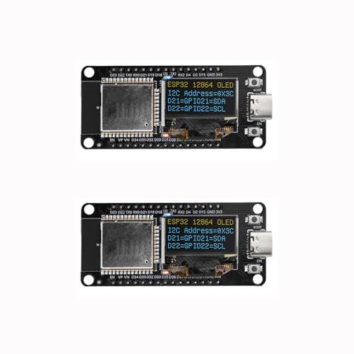 diymore-IOT 2 Stück für ESP32 ESP-32 WiFi Entwicklungsboard-Modul CH340C mit 0,96 OLED-Bildschirm,30PIN Display-Modul diymore-IOT 2 Stück für ESP32 ESP-32 WiFi Entwicklungsboard-Modul CH340C mit 0,96 OLED-Bildschirm,30PIN Display-Modul von diymore-IOT