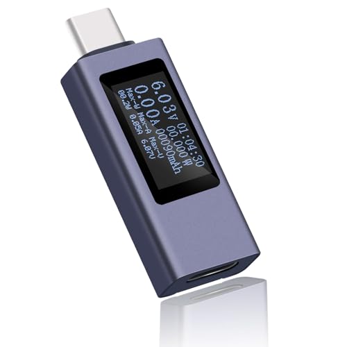 240W USB Tester Meter Messgerät USB Strommessgerät USB Power Meter USB C Tester Meter USB C Messgerät Voltmeter Multimeter Spannungsmesser [ USB C to USB C ] von diymore