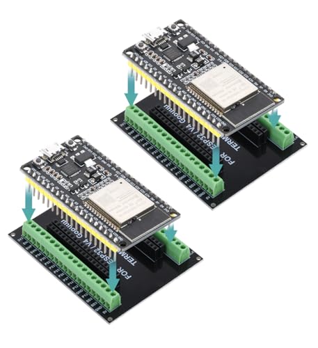 Diymore 2 Stück ESP32 und Terminal Adapter, ESP32 Dev Kit C Development Board NodeMcu ESP32 Entwicklungsplatine 2,4 GHz Dual Core WLAN WiFi Bluetooth CP2102 Chip Diymore 2 Stück ESP32 und Terminal Adapter, ESP32 Dev Kit C Development Board NodeMcu ESP32 Entwicklungsplatine 2,4 GHz Dual Core WLAN WiFi Bluetooth CP2102 Chip von diymore