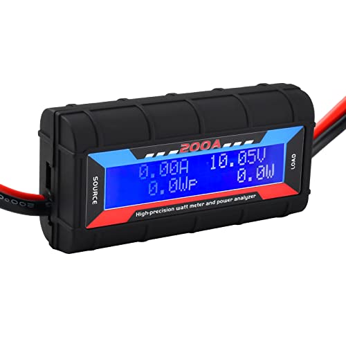 Diymore 200A Power Analyzer, Watt Messdetektor, digitales LCD Watt Volt Amp Messgerät, Batterieverbrauchsmonitor für Batterie -Sicherungssysteme. von diymore