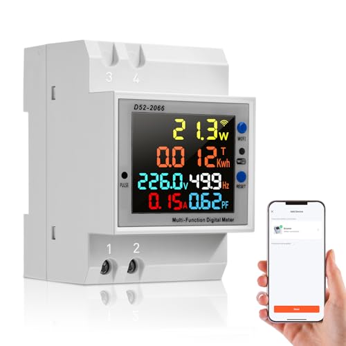 Diymore AC40-300V Wifi Smart Stromzähler,Einphasiger Stromzähler,100A Smart Energy Meter KWh Meter,6 in 1 AC Amperemeter Voltmeter,WiFi DIN-Schienen-Energiezähler,Digitaler Stromverbrauchsmonitor Diymore AC40-300V Wifi Smart Stromzähler,Einphasiger Stromzähler,100A Smart Energy Meter KWh Meter,6 in 1 AC Amperemeter Voltmeter,WiFi DIN-Schienen-Energiezähler,Digitaler Stromverbrauchsmonitor von diymore