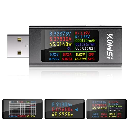 diymore 360W USB Tester Messgerät 4-30V 0-12A USB Strommessgerät Kapazität Spannungsprüfer Strommessgerät, USB Power Meter USB A Tester Leistungskapazität Detektor diymore 360W USB Tester Messgerät 4-30V 0-12A USB Strommessgerät Kapazität Spannungsprüfer Strommessgerät, USB Power Meter USB A Tester Leistungskapazität Detektor von diymore