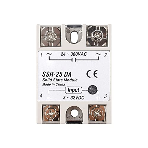 diymore Halbleiterrelais Solid-State-Relaismodul SSR-25DA 25A / 250V 3-32V DC Eingang 24-380V AC Ausgang von diymore