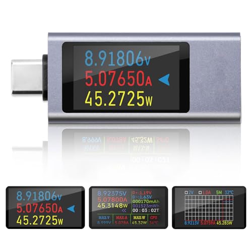 Diymore 360W USB C Tester Messgerät 4-30V 0-12A Strommessgerät, Kapazität Spannungsprüfer, Power Meter Leistungskapazität Detektor Diymore 360W USB C Tester Messgerät 4-30V 0-12A Strommessgerät, Kapazität Spannungsprüfer, Power Meter Leistungskapazität Detektor von diymore