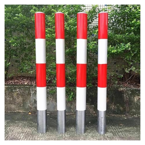 Parkpfosten 4 Stück Metall Sicherheitspfähle für Einfahrten, eingegrabener Sicherheitspost, Verkehrspfahl für Warnungen, Standard Verkehrskegel für Garagen(Color 2,H100xW8.9cm (39.4x3.5")) von djgkENVQ
