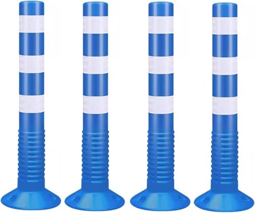 Parkplatz-Poller Flexible Verkehrsleitpfosten, Sicherheitskegel, Straßenpoller for Nachtsicht(Blue,4 pack) von djgkENVQ