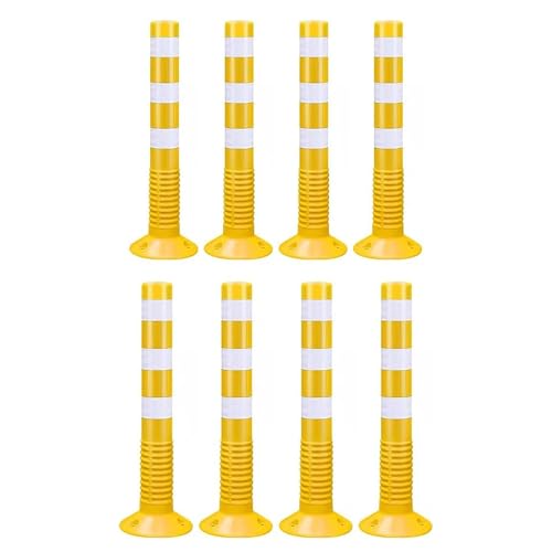 Parkplatz-Poller Flexible Verkehrsleitpfosten, Sicherheitskegel, Straßenpoller for Nachtsicht(Yellow,8 pack) von djgkENVQ