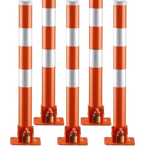 Parkplatz-Poller Parking Guardian, robustes, faltbares Parkschloss mit reflektierenden Streifen(5pack) von djgkENVQ