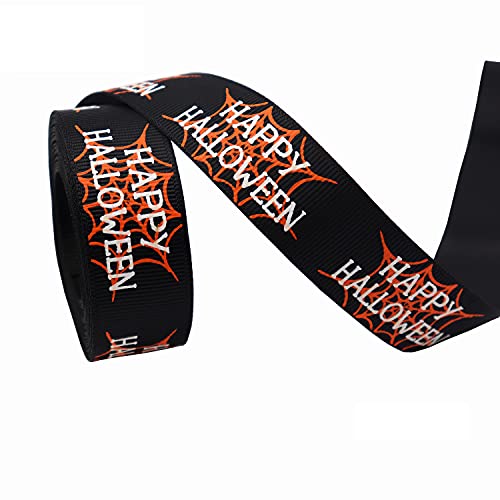 Satinband, Halloween-Bänder mit Drahtkante, 91,4 m, 3/8-7/8 Zoll, Halloween-Themenverpackung(G,100yard) von djgkENVQ