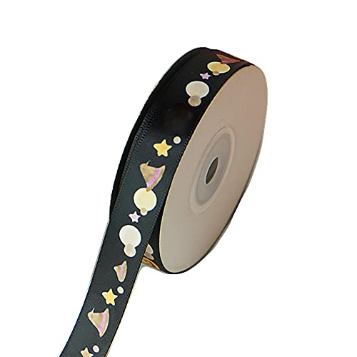 djgkENVQ Satinband, 25 Yards Halloween Band Halloween Ripsband Spinne Web Bat Gedruckt(D) von djgkENVQ