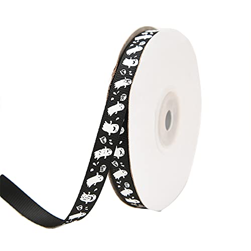 djgkENVQ Satinband, Geschenkband, 22,7 m, 1,0 cm breit, Halloween-Thema, Hexe, Halloween(H) von djgkENVQ
