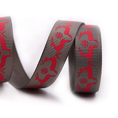 djgkENVQ Satinband, Weihnachtsbänder Bedrucktes Ripsband Polyester 0,6" Xmas Satin Organza(F,50yard) von djgkENVQ