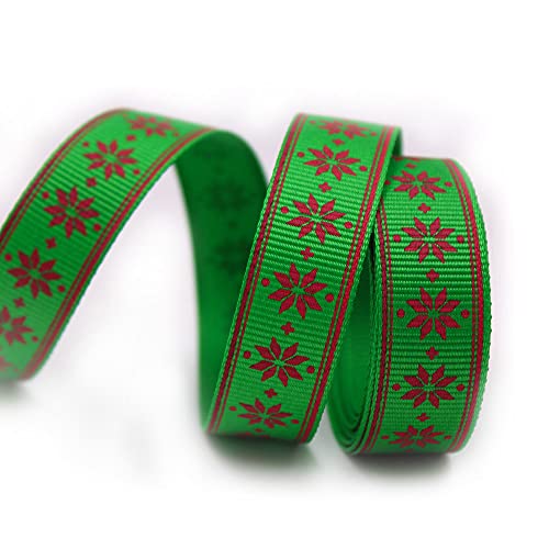 djgkENVQ Satinband, Weihnachtsbänder Bedrucktes Ripsband Polyester 0,6" Xmas Satin Organza(I,10yard) von djgkENVQ