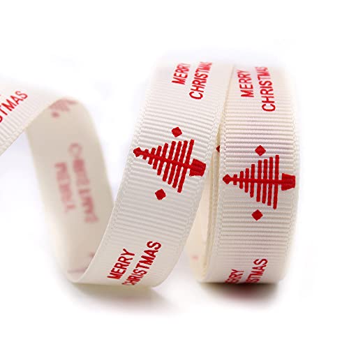 djgkENVQ Satinband, Weihnachtsbänder Bedrucktes Ripsband Polyester 0,6" Xmas Satin Organza(J,50yard) von djgkENVQ