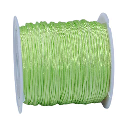djgkENVQ Schnur für Armbänder, 1 mm Schnurfaden, Kordel, Perlen, Makramee-Armbandherstellung, Gesamtlänge 70 Meter(Light Grass) von djgkENVQ