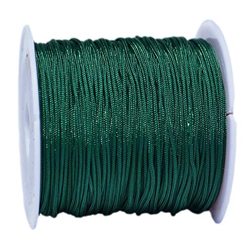 djgkENVQ Schnur für Armbänder, Geflochtener Draht, Durchmesser 1 mm, Länge 70 Meter, geeignet for Perlensticken, Kettennähen(Dark Green) von djgkENVQ
