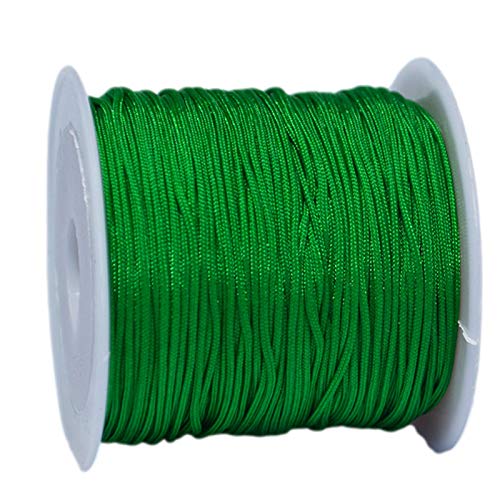 djgkENVQ Schnur für Armbänder, Geflochtener Draht, Durchmesser 1 mm, Länge 70 Meter, geeignet for Perlensticken, Kettennähen(Emerald Green) von djgkENVQ