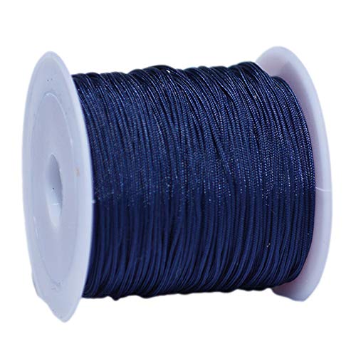 djgkENVQ Schnur für Armbänder, Geflochtener Draht, Durchmesser 1 mm, Länge 70 Meter, geeignet for Perlensticken, Kettennähen(Navy Blue) von djgkENVQ