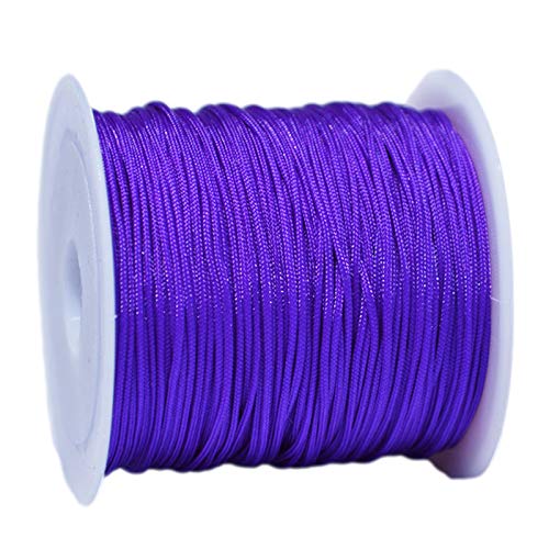 djgkENVQ Schnur für Armbänder, Geflochtener Draht, Durchmesser 1 mm, Länge 70 Meter, geeignet for Perlensticken, Kettennähen(Purple) von djgkENVQ
