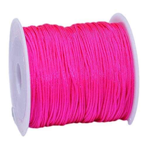 djgkENVQ Schnur für Armbänder, Geflochtener Draht, Durchmesser 1 mm, Länge 70 Meter, geeignet for Perlensticken, Kettennähen(Rose Red) von djgkENVQ