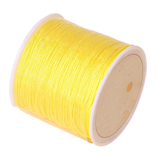 djgkENVQ Schnur für Armbänder, Jadefaden, handgestricktes Seil, 0,8 mm, chinesische Knotenschnur, geflochten, 45 Meter(Lemon Yellow) von djgkENVQ
