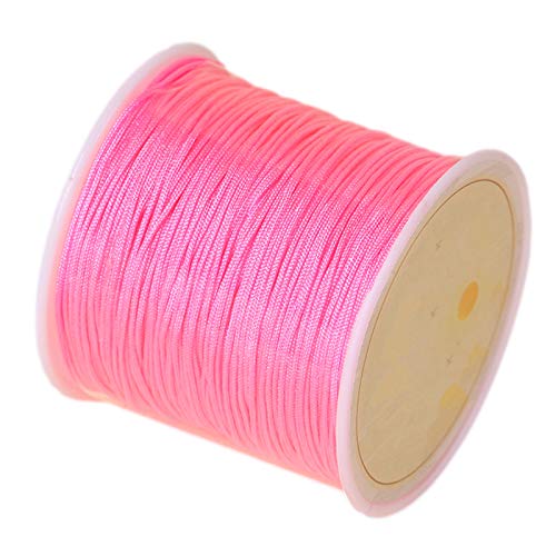 djgkENVQ Schnur für Armbänder, Jadefaden, handgestricktes Seil, 0,8 mm, chinesische Knotenschnur, geflochten, 45 Meter(Peach Pink) von djgkENVQ